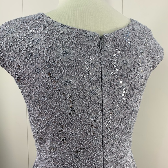 Alex Evenings 4P silver sequins  dress pockets - Picture 14 of 16